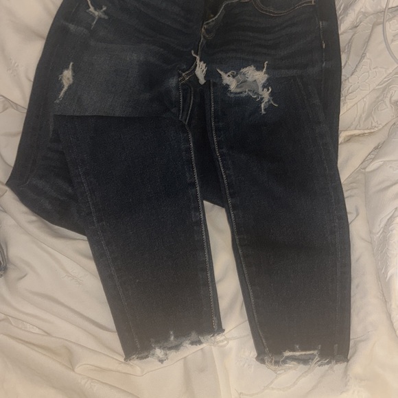 American eagle dark blue skinny jeans size 4 barley worn SUPER COMFY - Picture 3 of 3
